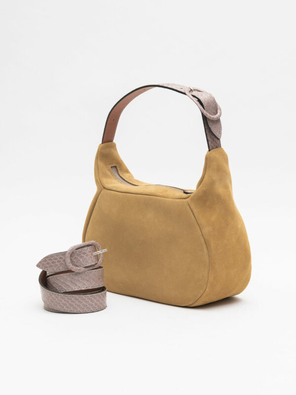 coppelle large & cintura<span> - </span>scamosciato beige e rosa