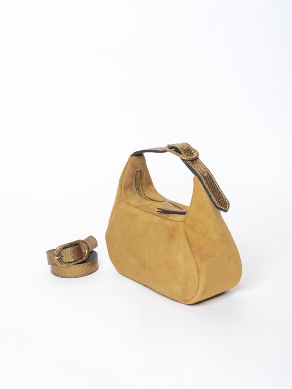 coppelle & cintura<span> - </span>scamosciato beige caldo e bronzo